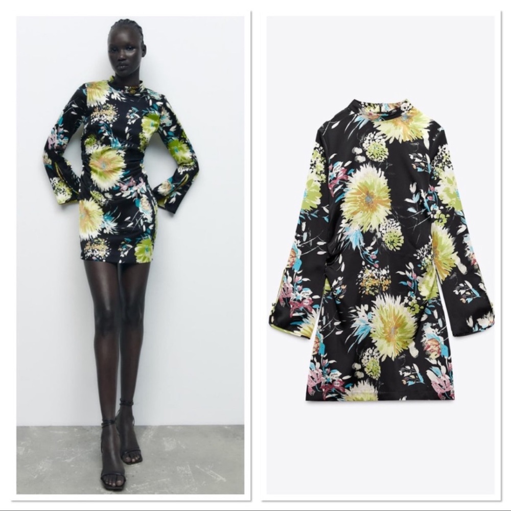 Zara Black Floral Dress